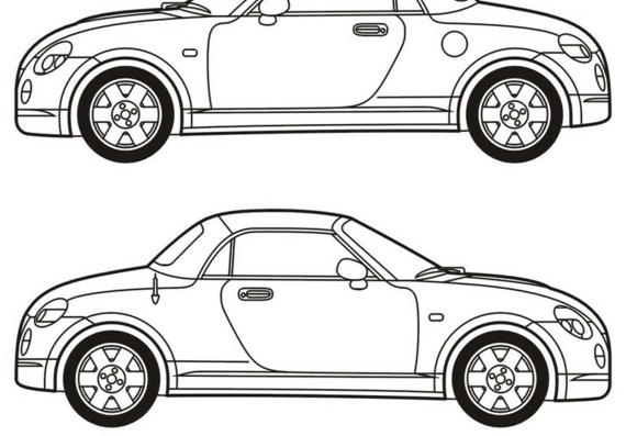 Daihatsu Cuore (Copen) (2009) (Даихатсу Куре (Копен) (2009)) - чертежи (рисунки) автомобиля
